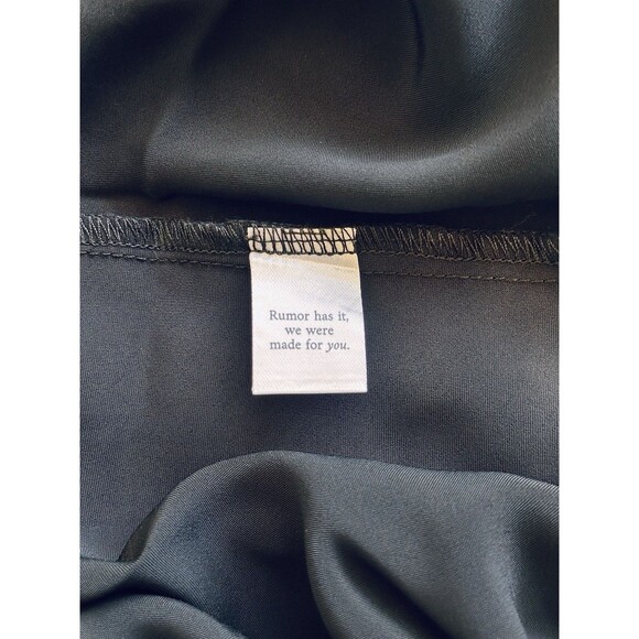 NEW Rumored Y2K Babydoll Little Black Mini Slip Dress S Rhinestones Satin Prom - Picture 9 of 10